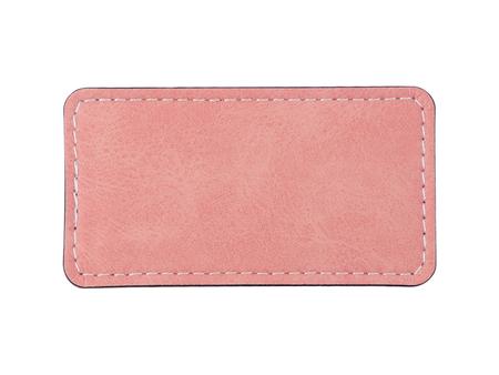 Insignia identificativa de cuero PU por sublimación (rosa, rectángulo grande)
