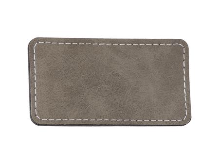 Insignia identificativa de cuero PU de sublimación (gris, rectángulo grande)