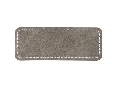 Etiqueta de identificación de la insignia de cuero PU por sublimación (gris, rectángulo pequeño)